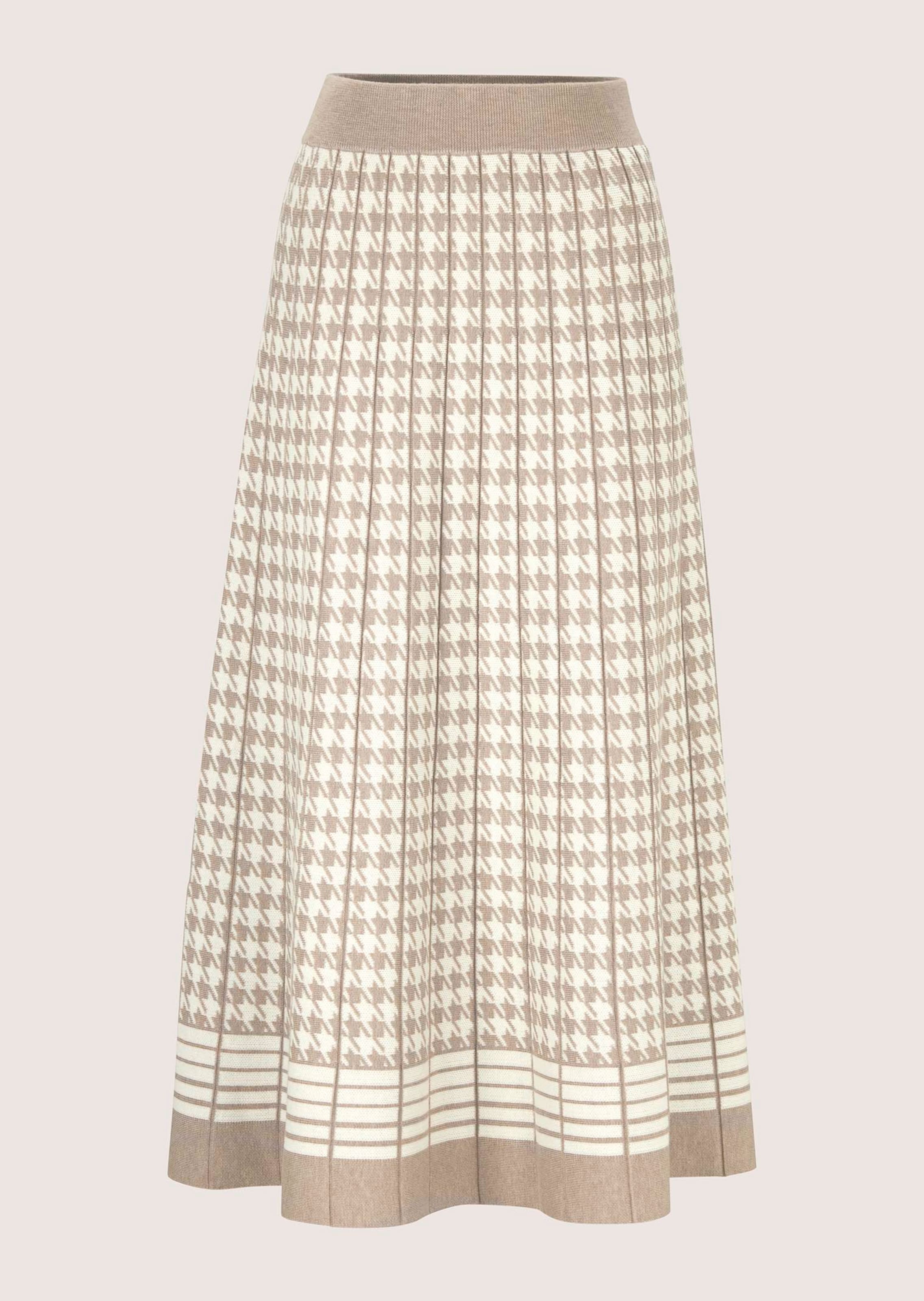 Tricot rok met pied-de-poule patroon
