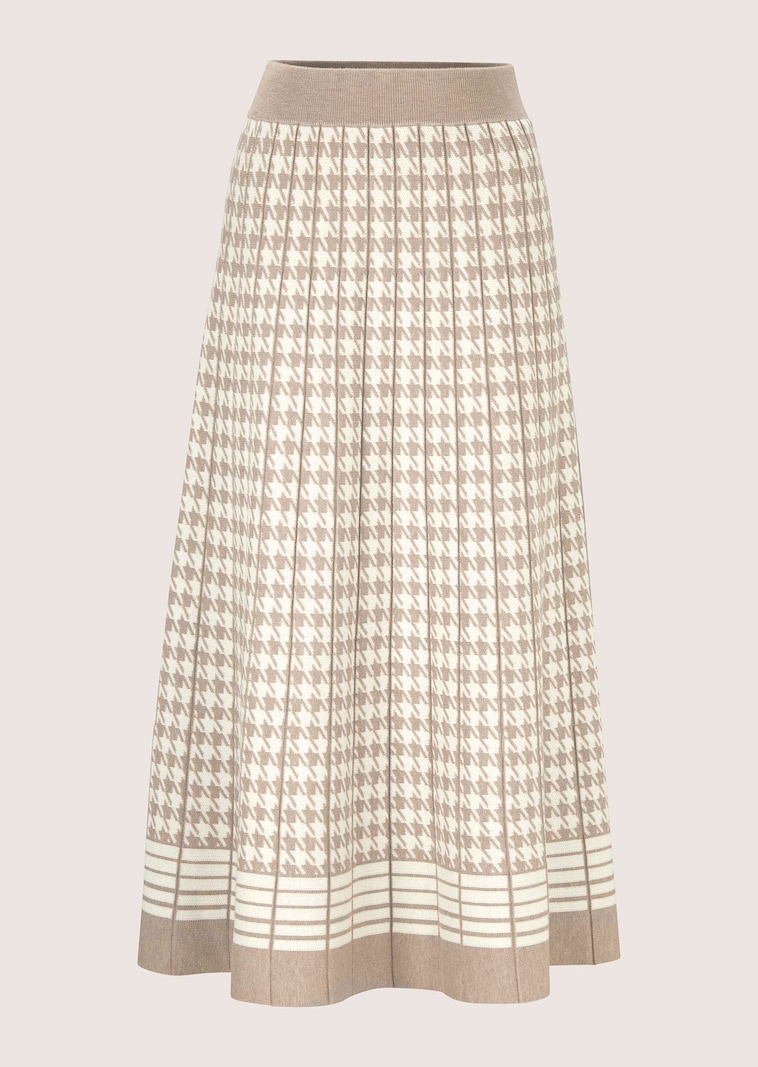 Tricot rok met pied-de-poule patroon