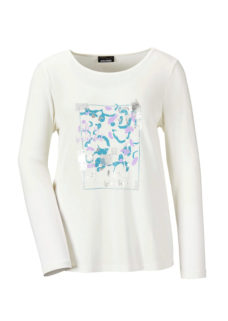 T-shirt à manches longues avec imprimé pailleté