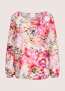 Blouse avec imprimé à motif floral et léopard thumbnail 7