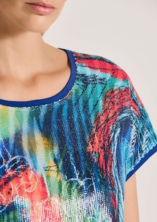 Rundhals-Shirt mit leuchtendem Pailletten-Print thumbnail 6