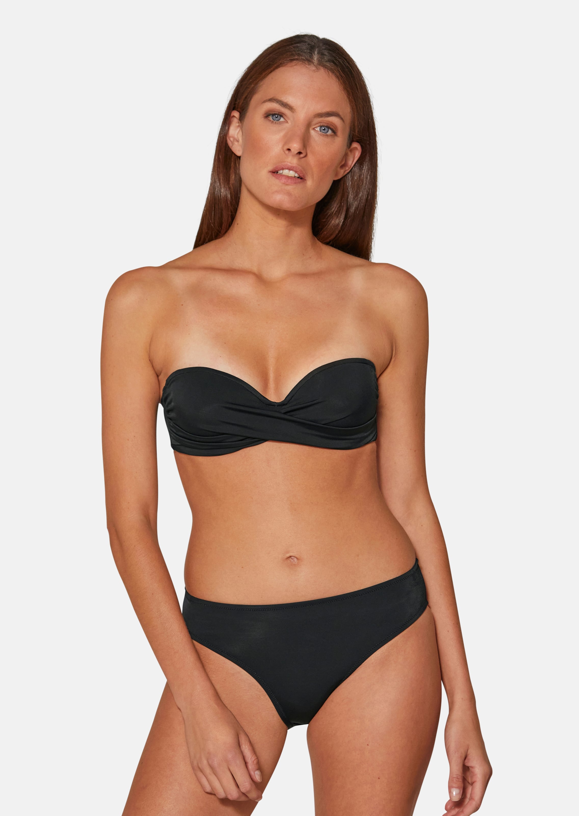 Bandeau bikini with drape effect