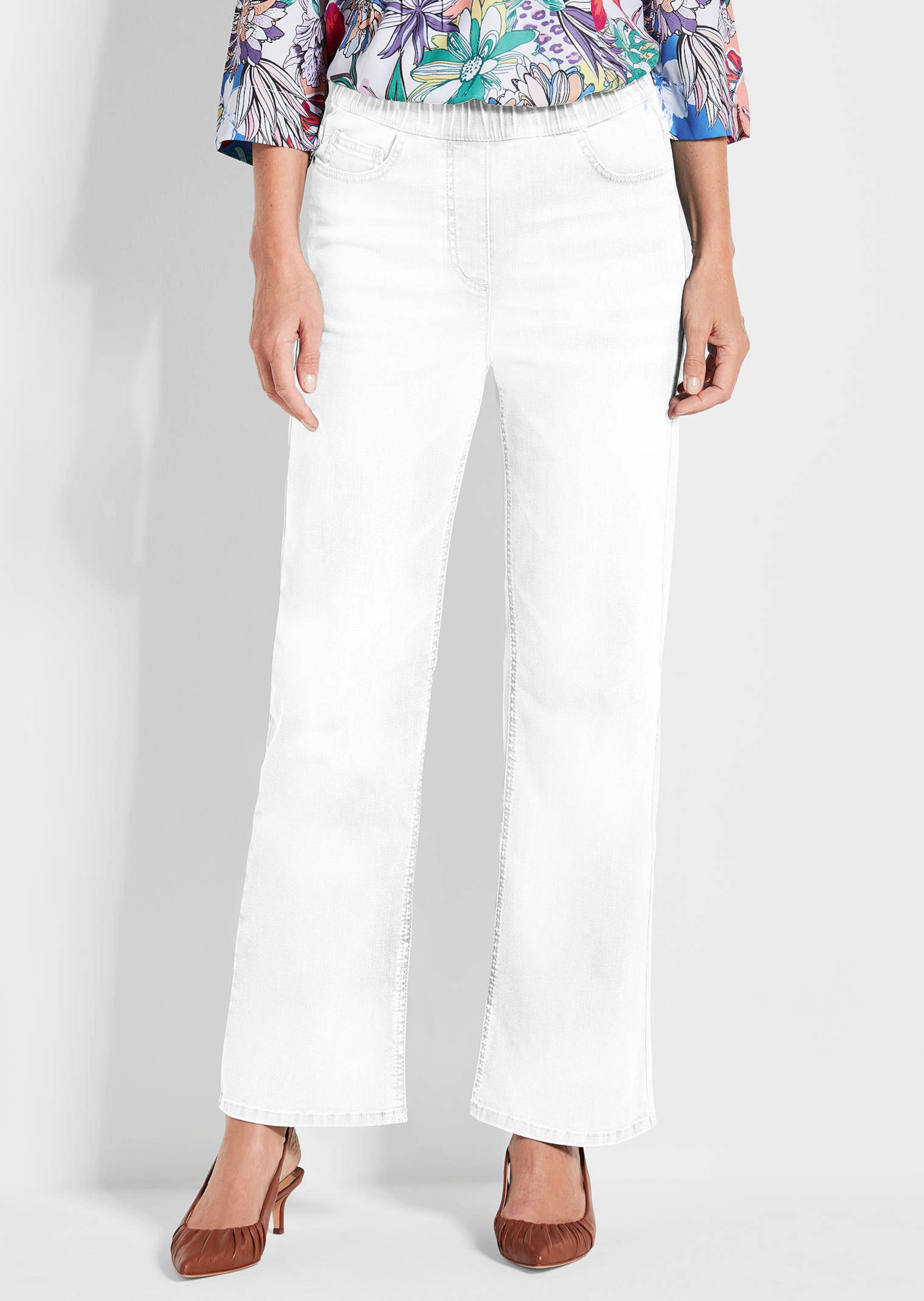 Jeans VERA met elastische tailleband en wijde pijpen