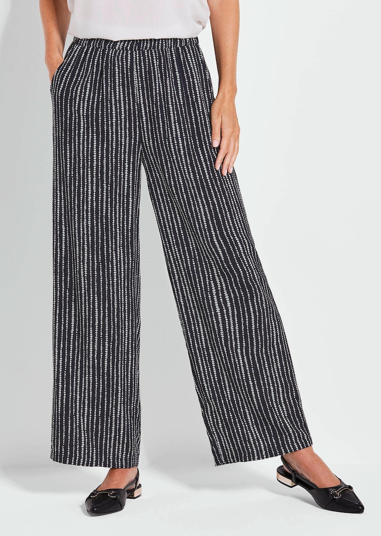 Pantalon Palazzo VERA avec motif Ă pois et Ă rayures