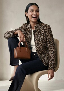 Jacquard-Blazer mit Leoparden-Muster thumbnail 1