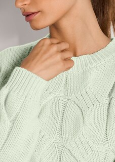 Grobstrick-Pullover mit Zopfmuster thumbnail 6