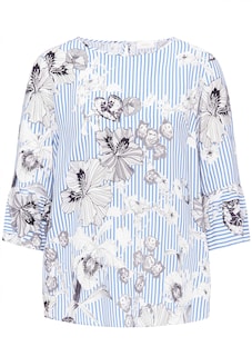 Luftige Druckbluse mit modischen Volantärmeln thumbnail 6