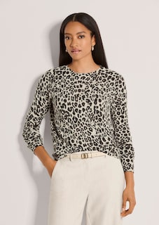 Kaschmirpullover mit Leopardenmuster thumbnail 2