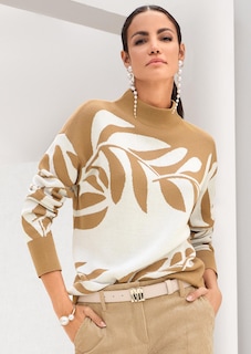 Jacquard-Pullover mit floralem Muster thumbnail 1