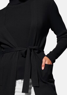 Lange Strickjacke mit Bindeband thumbnail 6