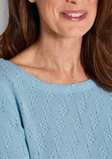 Katoenen pullover met 3/4-mouwen thumbnail 5