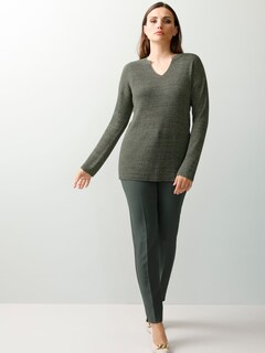 V-Pullover mit metallisiertem Garn thumbnail 7