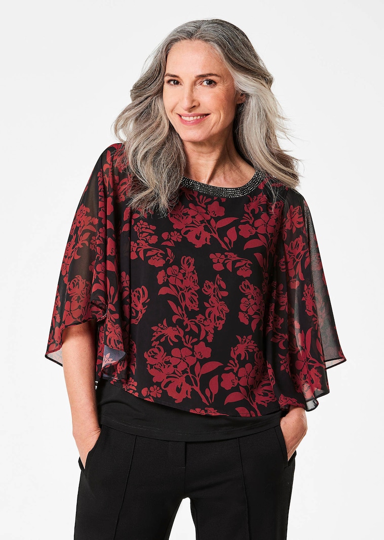 Blusenshirt mit weiten Chiffon-Ärmeln