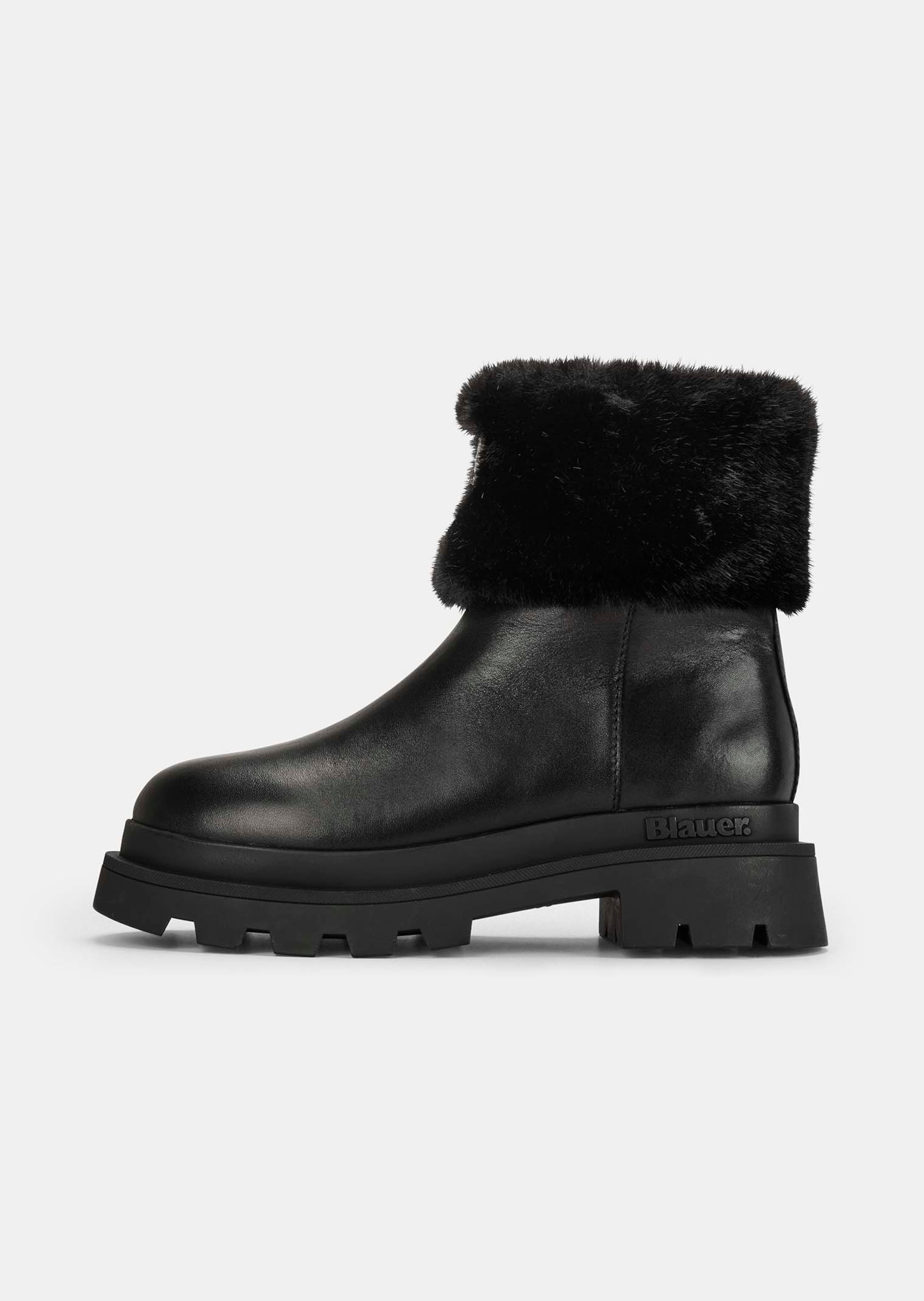 Leren laarzen met bontlook