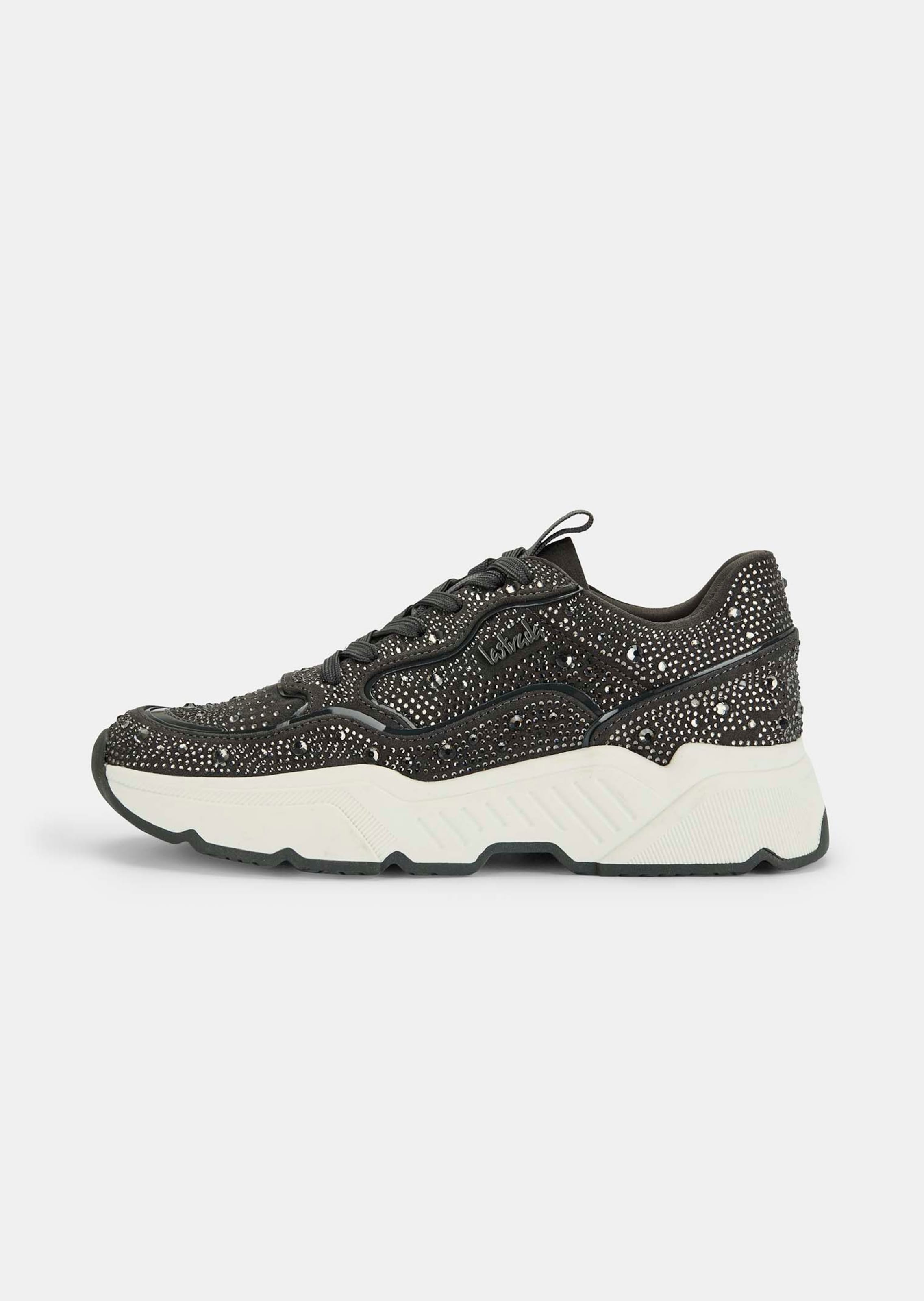 Sneaker im Chunky-Stil mit Glitzersteinchen