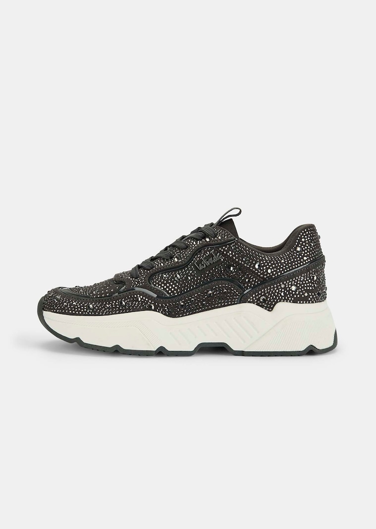 Sneaker im Chunky-Stil mit Glitzersteinchen