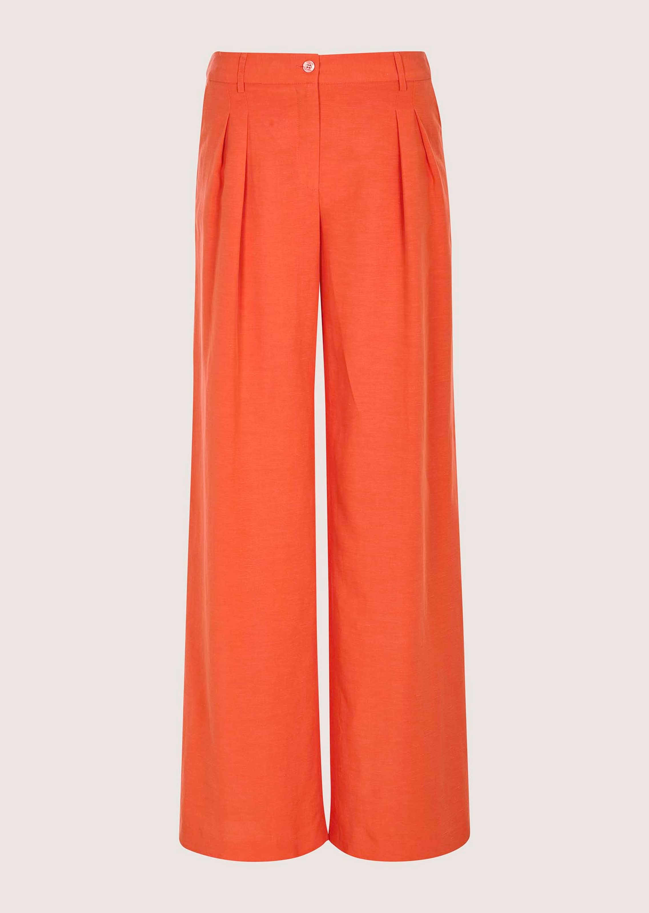 Bundfaltenhose mit Leinen