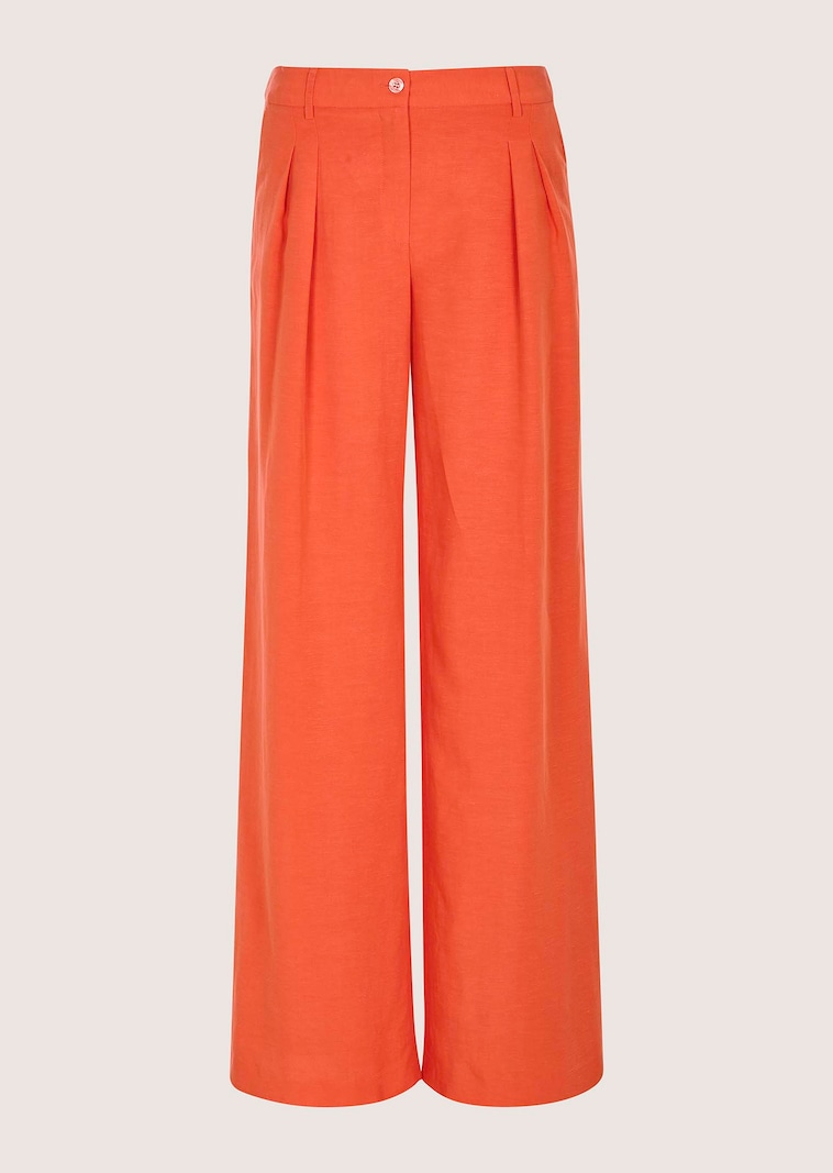 Bundfaltenhose mit Leinen