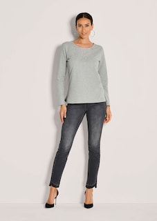 Sweatshirt with rhinestone embellishment thumbnail 3