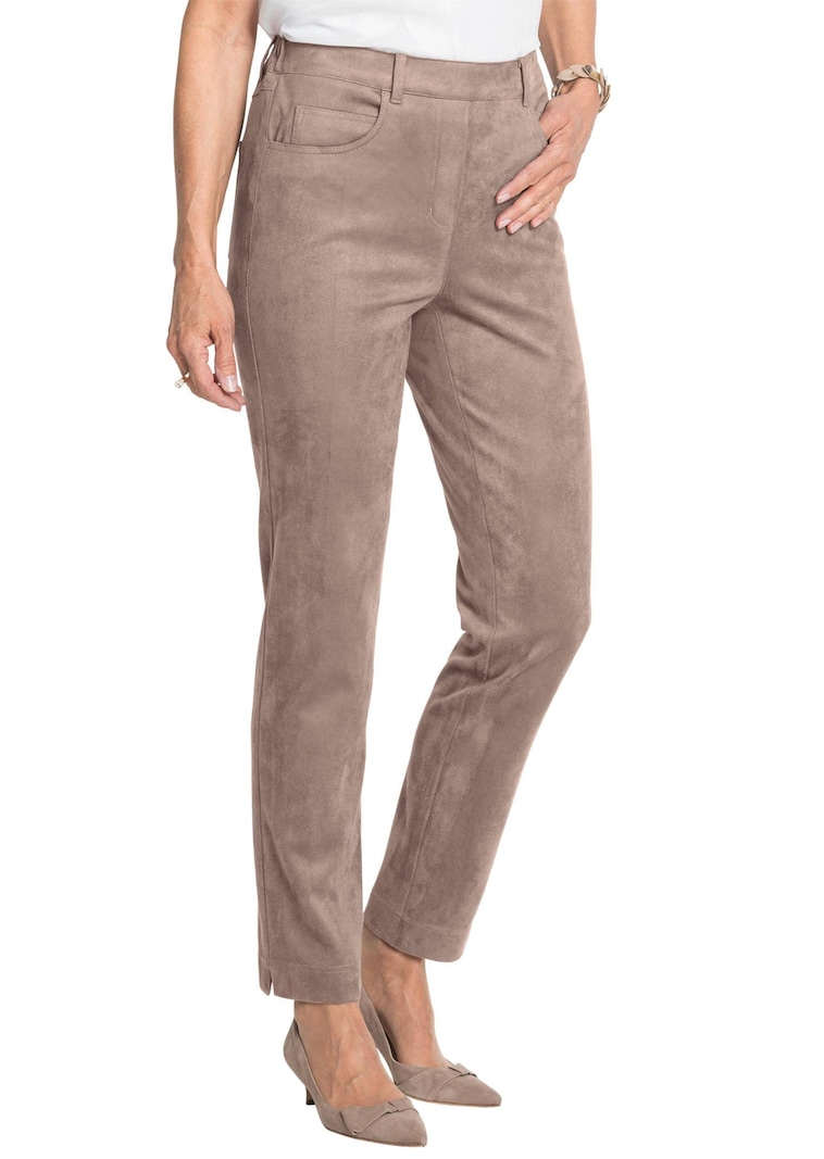 Stretch-Hose LOUISA in Veloursleder-Optik