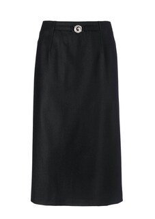 Klassieke scheerwollen rok met elastische tailleband thumbnail 4