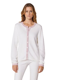 Strickjacke mit Vichy-Karo-Akzenten thumbnail 2