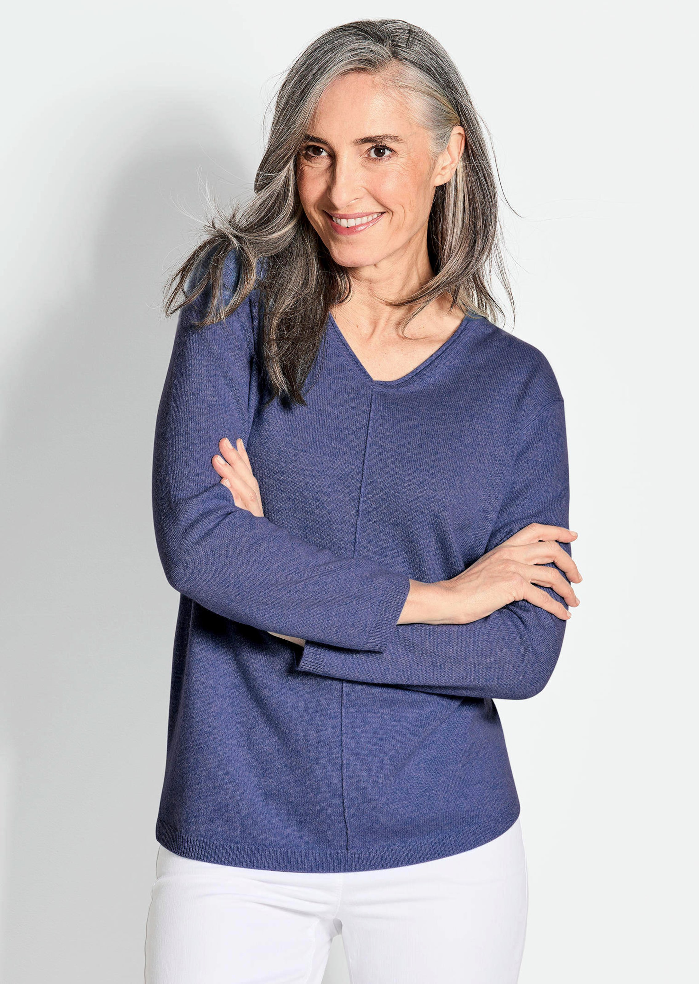 Kaschmirpullover mit V-Ausschnitt