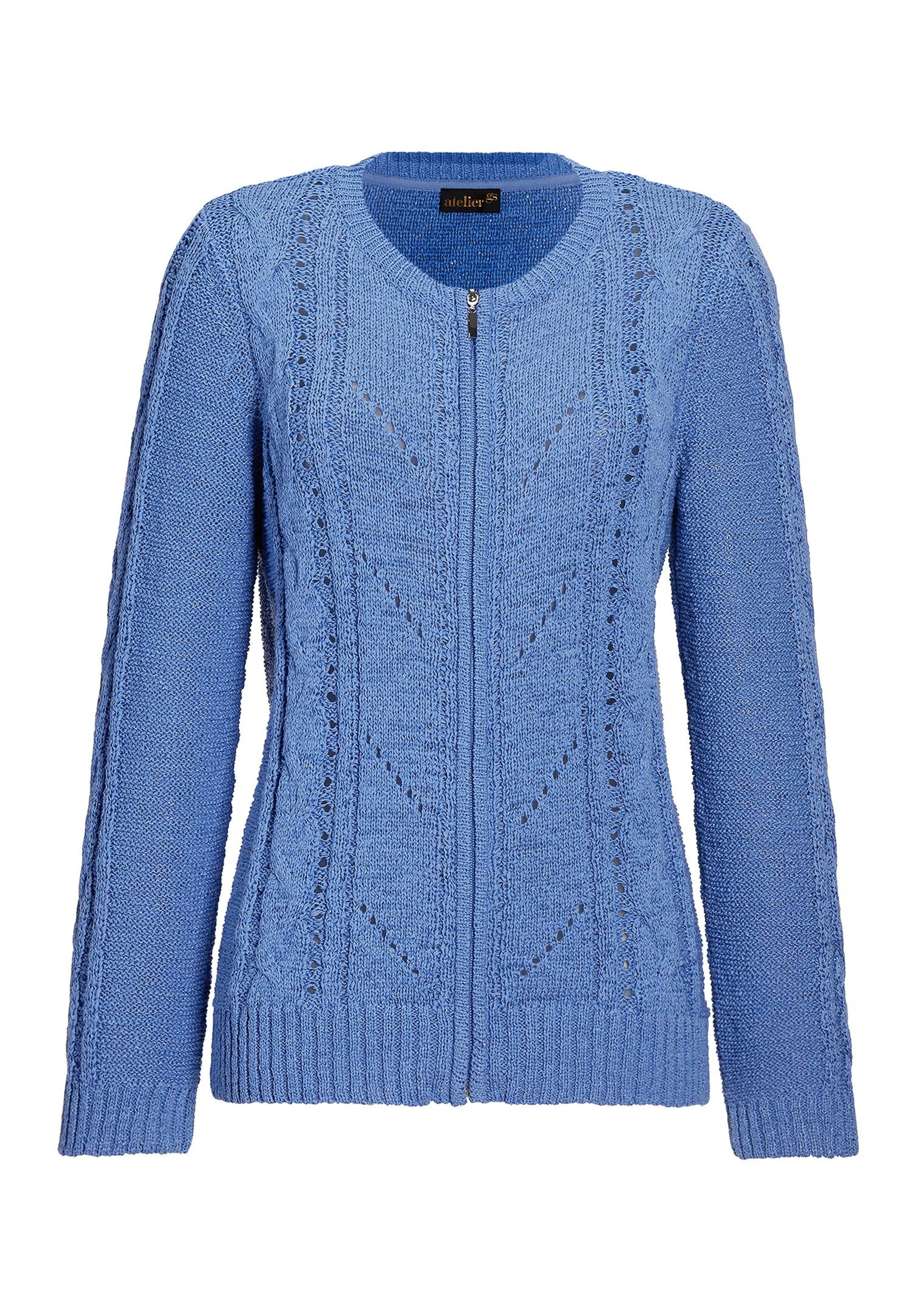 Bändchengarn-Strickjacke mit schönen Details