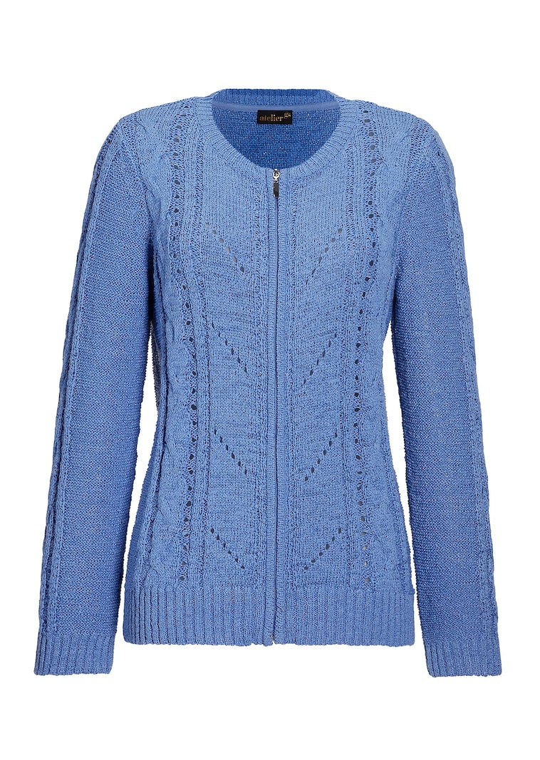 Bändchengarn-Strickjacke mit schönen Details