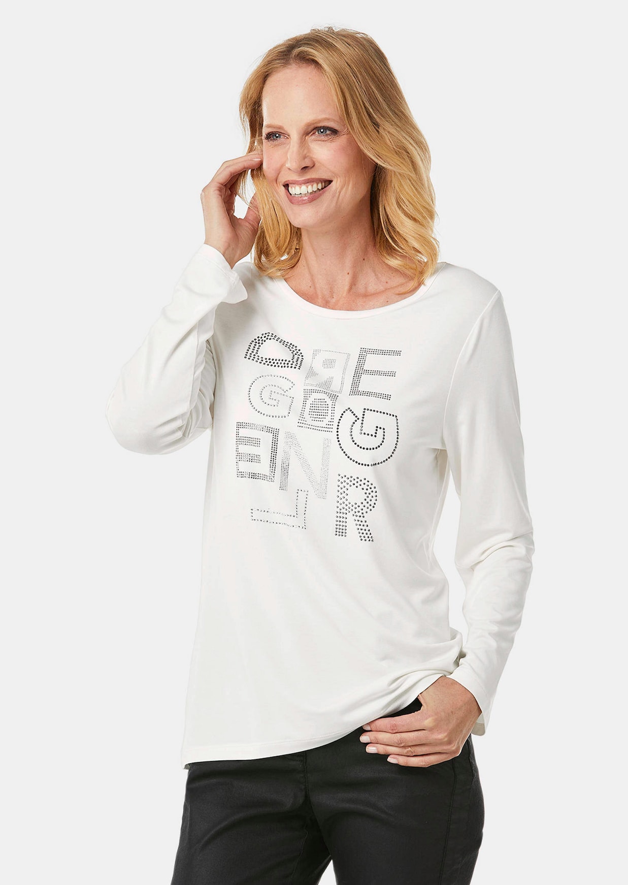 Confortable T-shirt avec pierres scintillantes