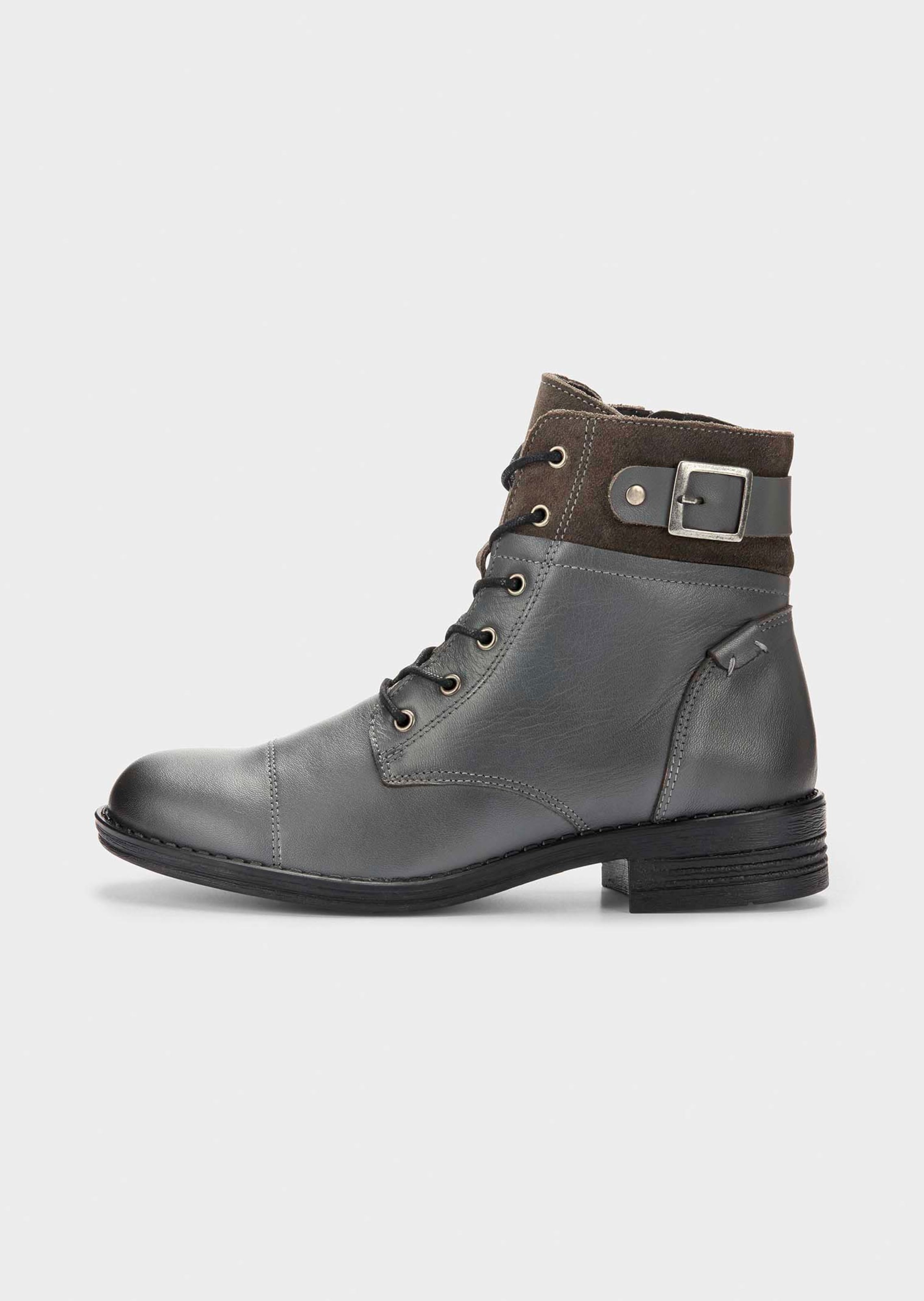 Bottines en mix de cuirs nobles