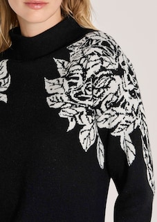 Pull jacquard à motif floral thumbnail 6