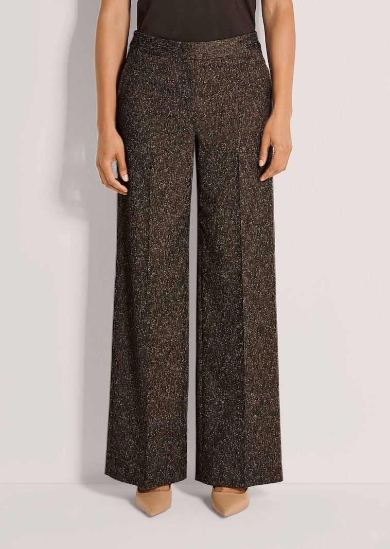 Weite Tweed-Hose mit Bügelfalten