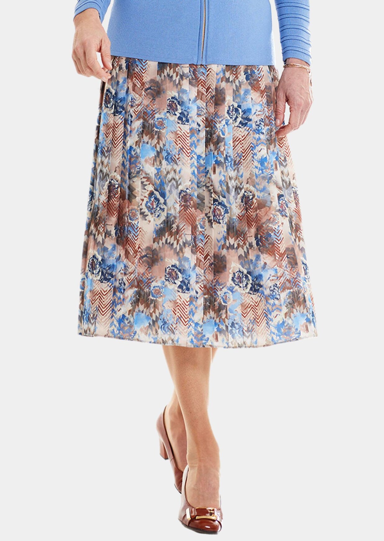 Plissérok met print in briljante kleuren