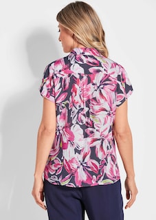 Gedessineerde blouse met bloemenmotief thumbnail 3