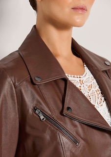 Biker-style leather jacket thumbnail 6