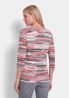 T-shirt en viscose à rayures artistiques thumbnail 3