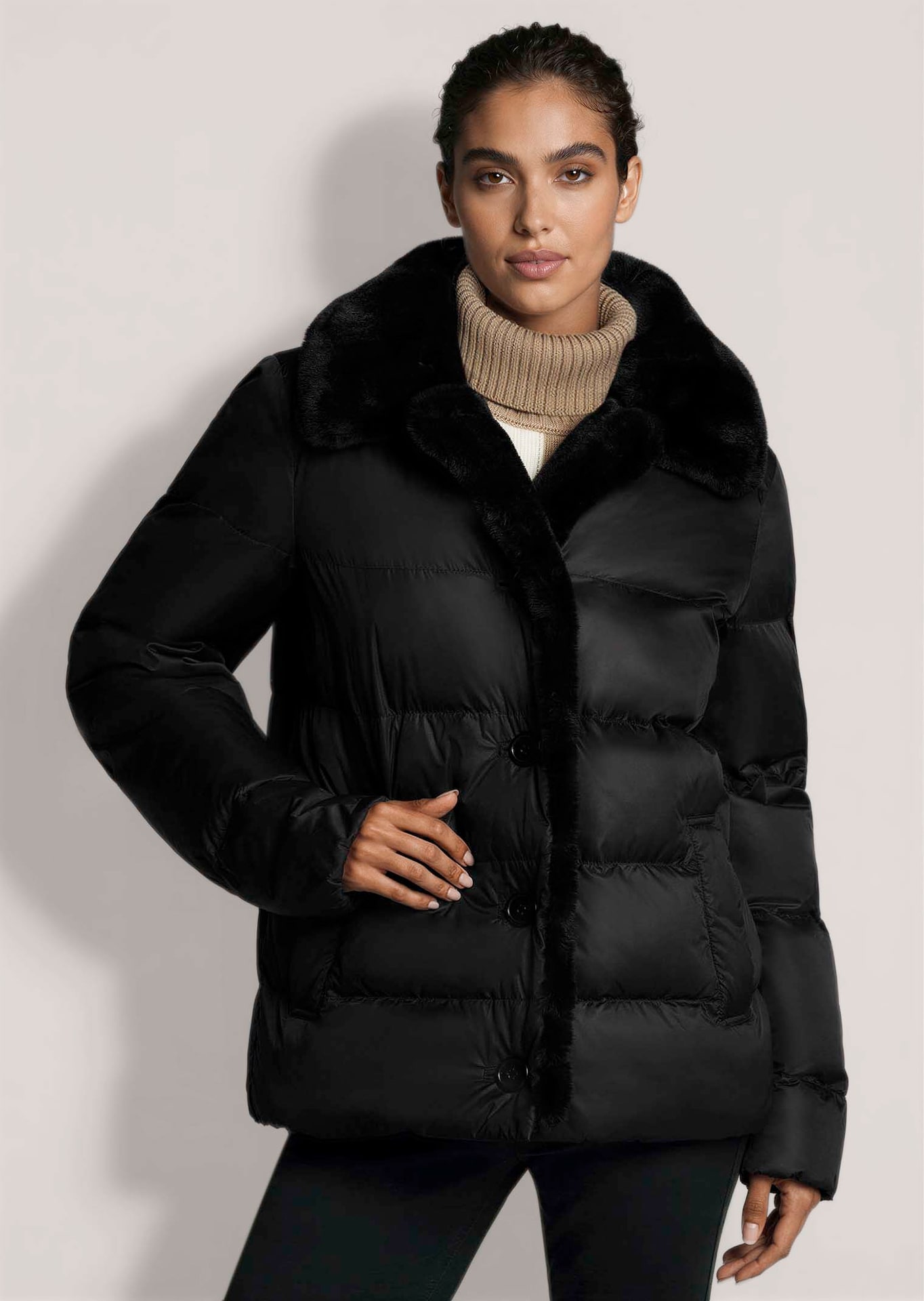Veste matelassée avec col en teddy