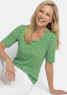 Viskoseshirt mit geometrischem Minimal-Print thumbnail 4