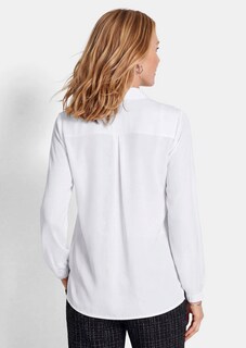 Viscose satijnen blouse met elastische manchetten thumbnail 3