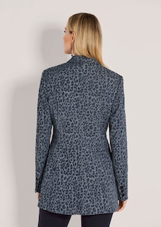 Denim blazer with leopard print thumbnail 4