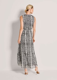 Ärmelloses Chiffonkleid mit Snake-Print thumbnail 4
