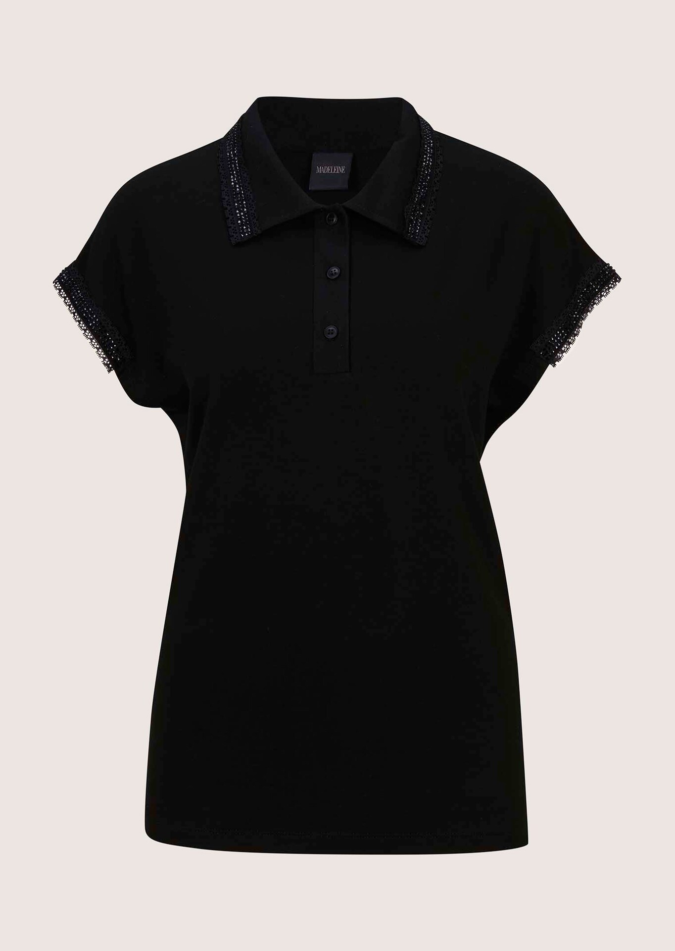 Polo avec bords en dentelle