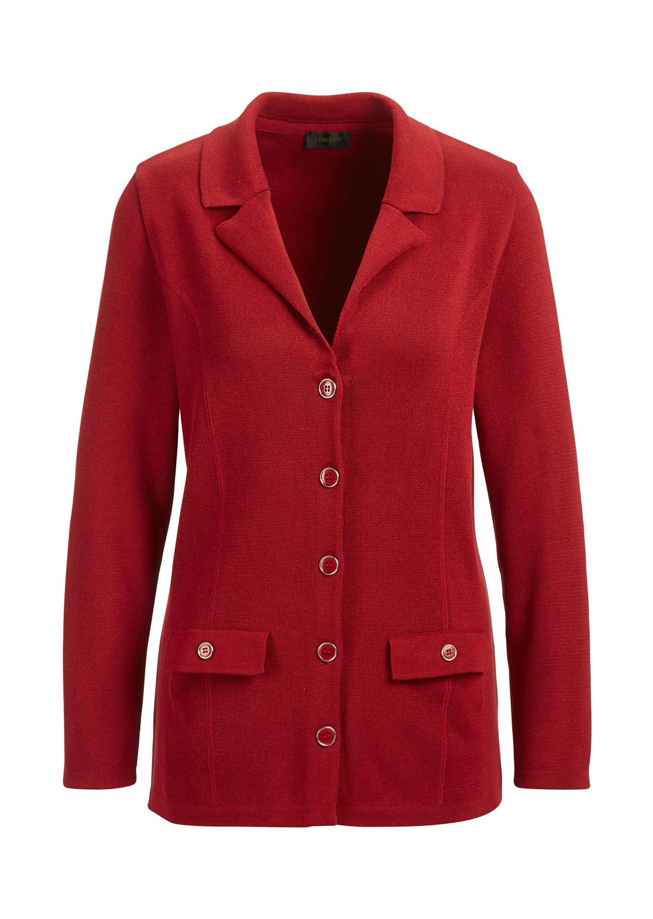 Blazer en tricot indéformable orné de jolis boutons et de poches