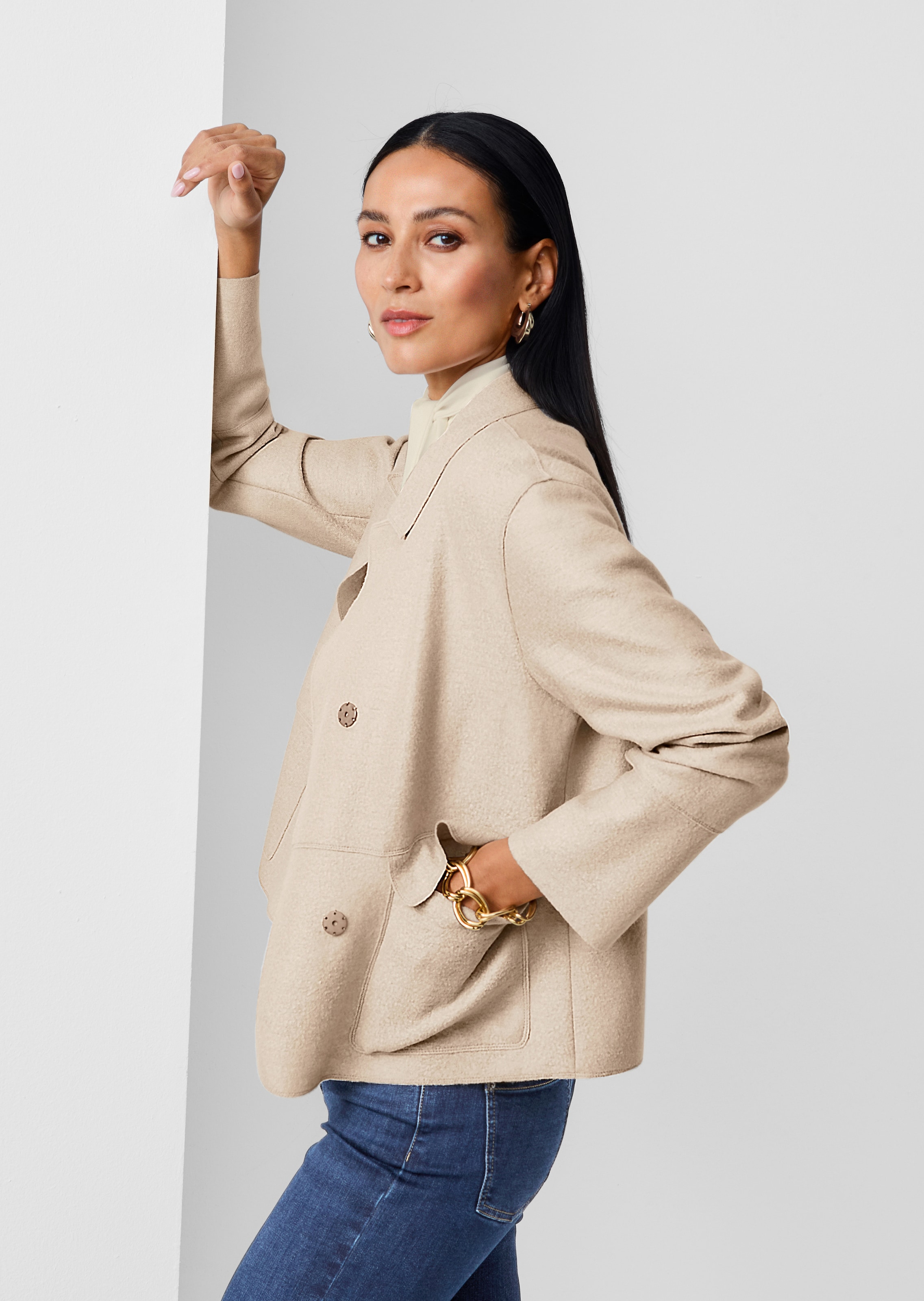 Blazer courte en pure laine vierge
