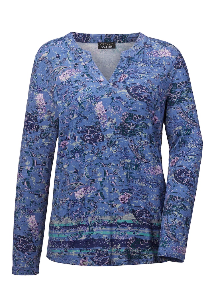 T-shirt à manches longues et motif cachemire