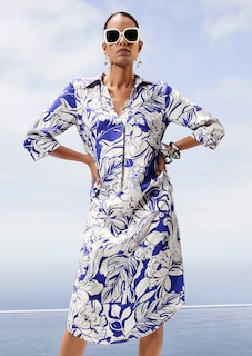 Sommerkleid mit floralem Print und 3/4-Arm thumbnail 1