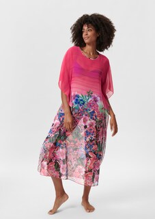 Semitransparenter Kaftan mit floralem Tropenprint thumbnail 3