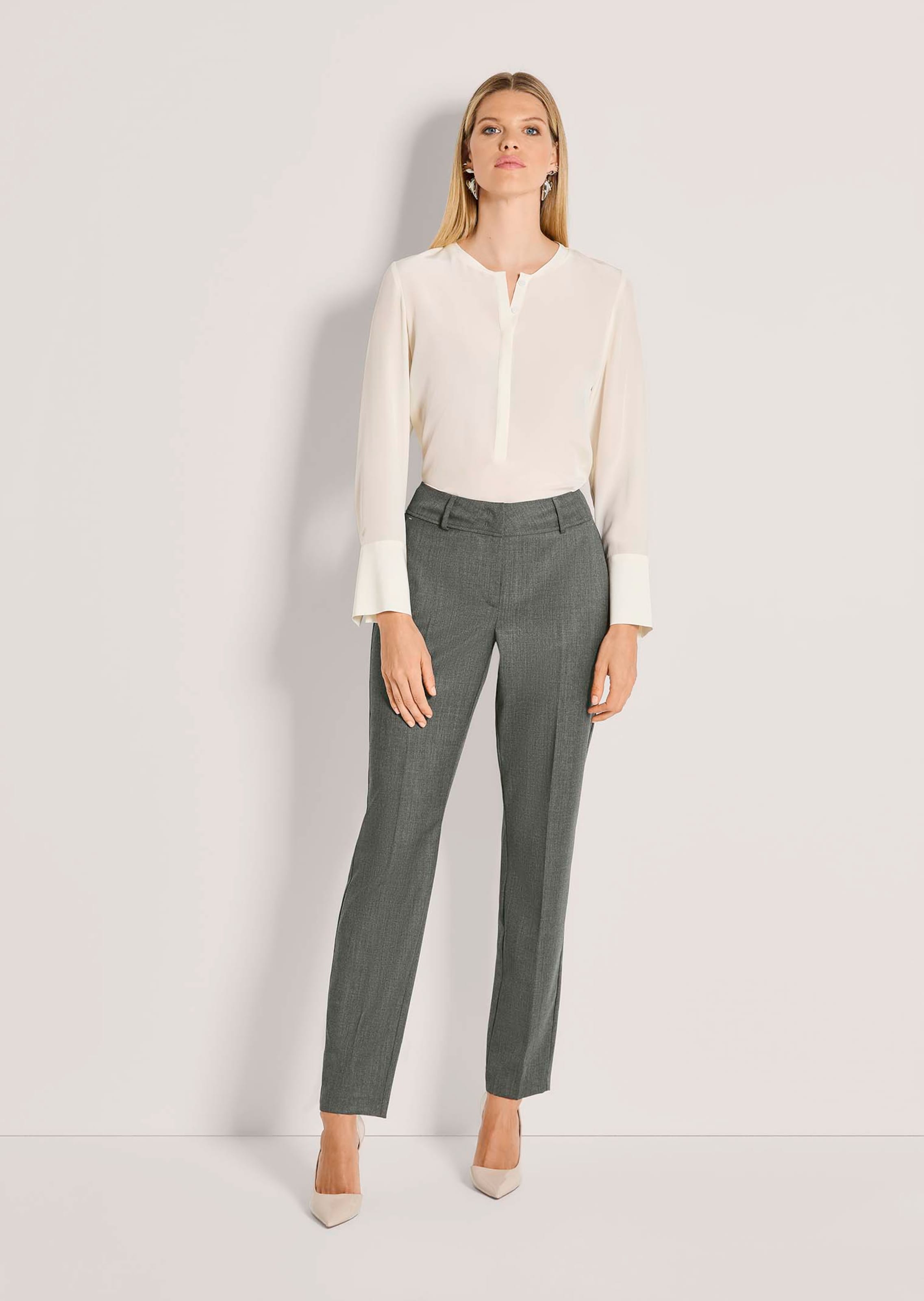 Virgin wool trousers with centre creases