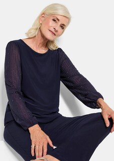T-shirt avec manches en voile ornées de pierres scintillantes thumbnail 4